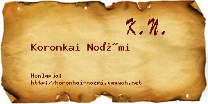 Koronkai Noémi névjegykártya